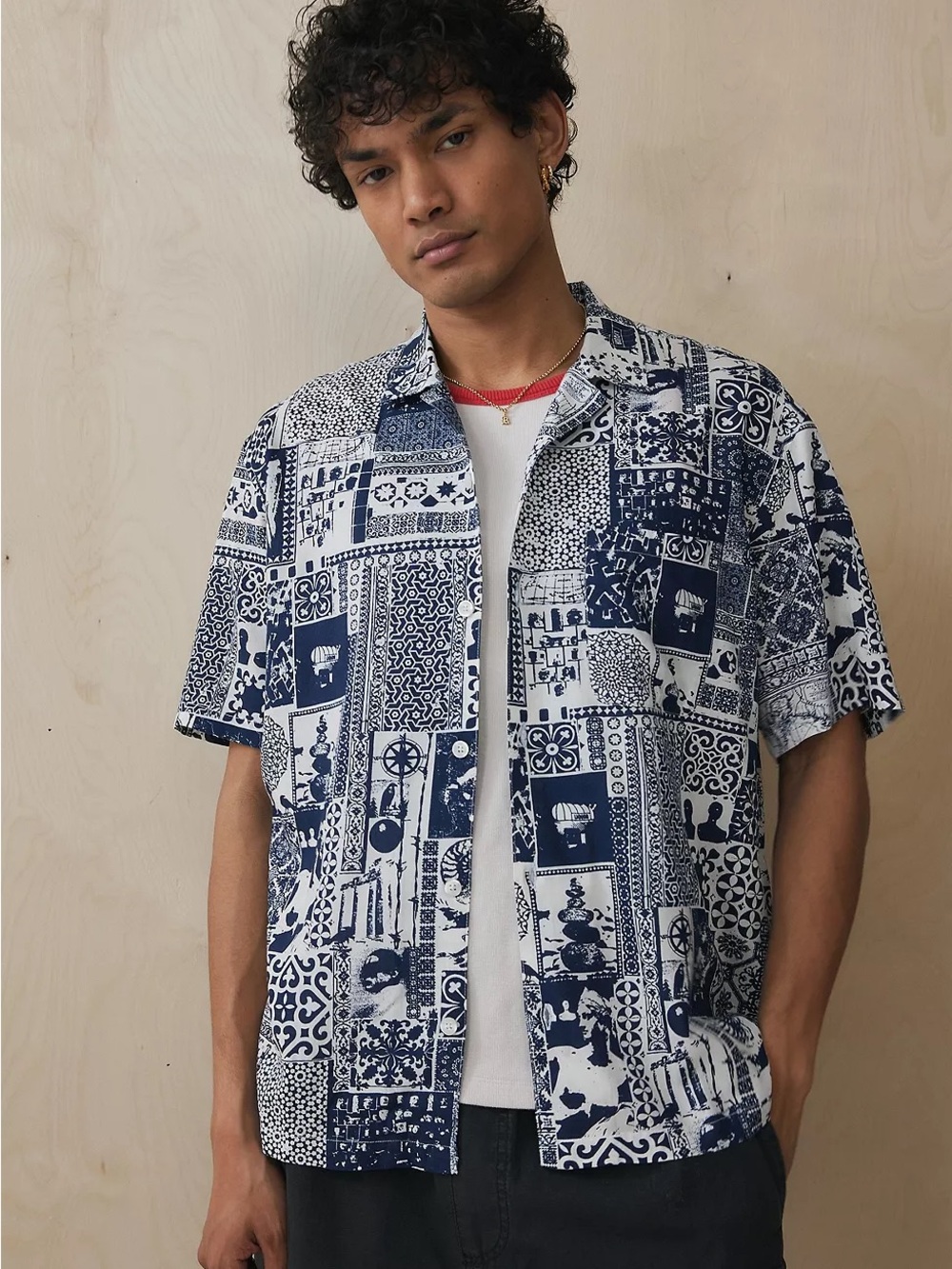 Urban Outfitters UO Tile Print Shirt